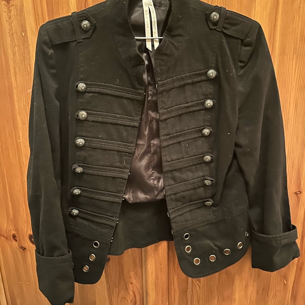 Cotton Candy Black Jacket with Satin Lining
